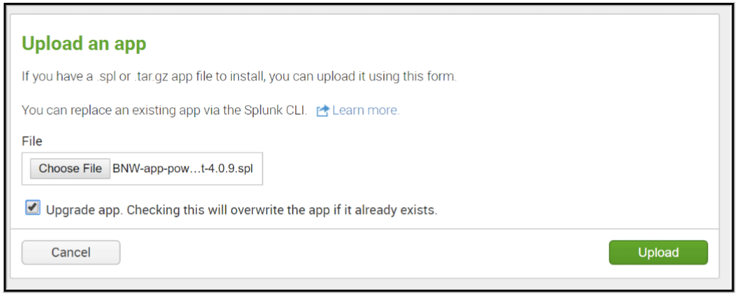 Upgrade Splunk PowerConnect App to Version 4.0.9