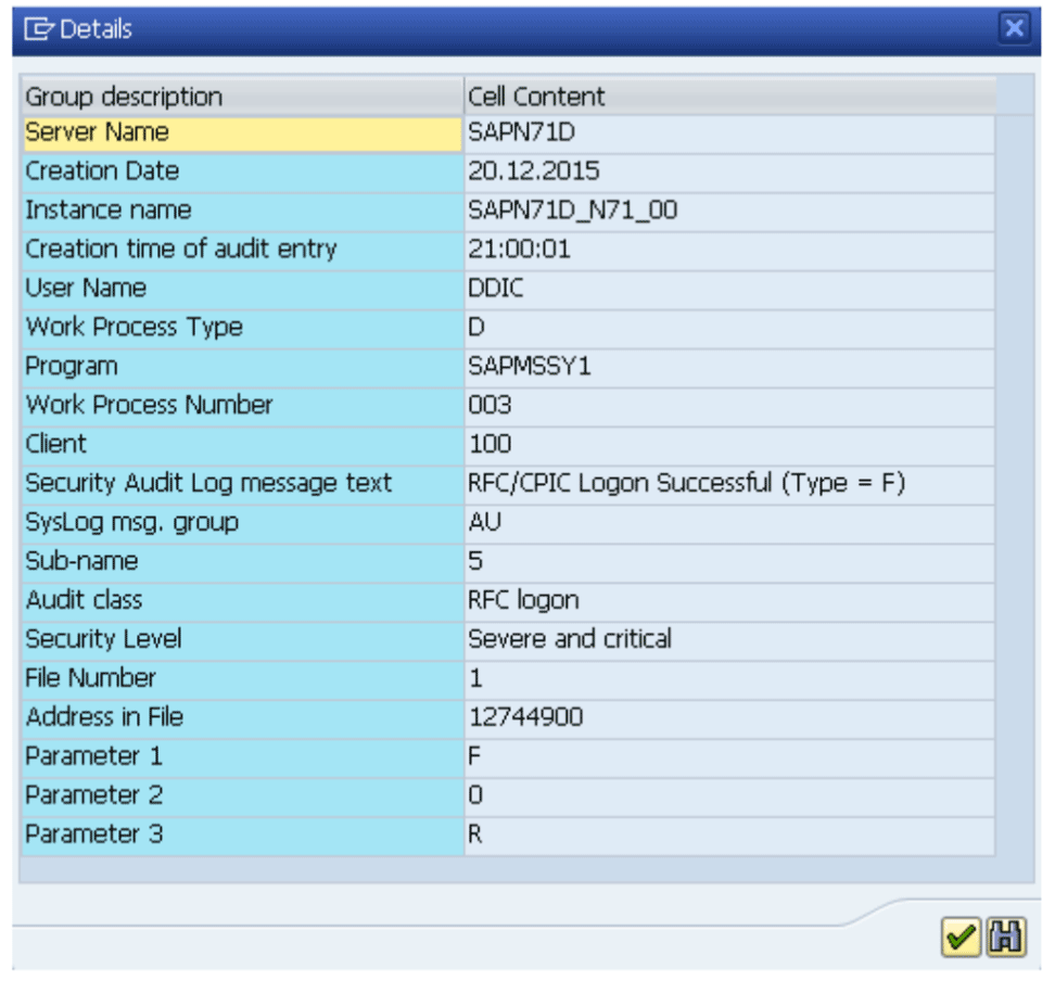 These fields map to the ABAP dictionary types available in tcode SM20.