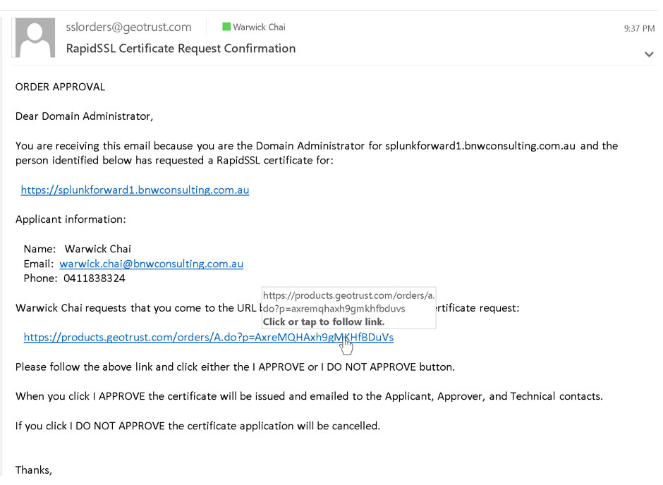 KB 016 - Splunk - Setting up a CA signed certificate in Splunk 26